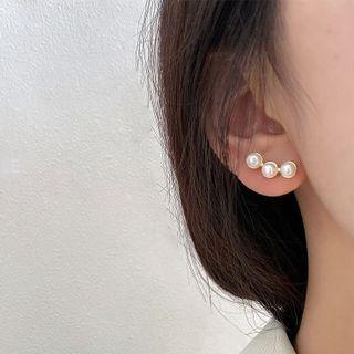 Faux Pearl Stud Earring 1 Pair - Eh9989-2-1 - White - One Size