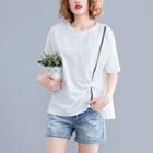 Ruched Elbow-sleeve T-shirt