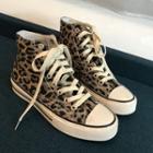 Lace-up Leopard High-top Sneakers