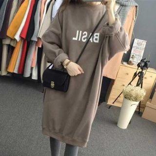 Letter Long-sleeve Sweat Dress