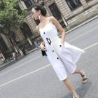 Spaghetti-strap Buckled Dress