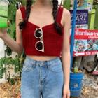 Rib Knit Cropped Camisole Top