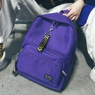 Plaid Strap Nylon Backpack