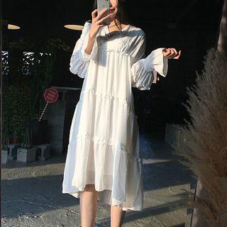 Tiered Layered Long-sleeve Dress