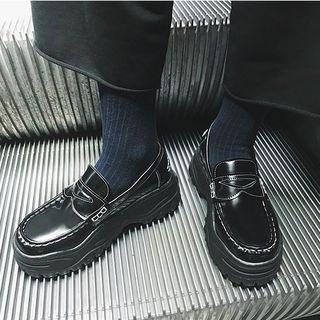 Square-toe Platform Loafers
