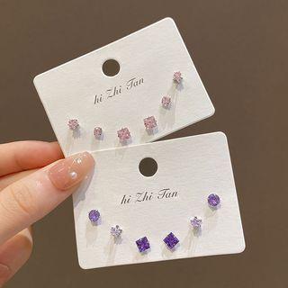 3 Pair Set: Rhinestone Earring (various Designs)