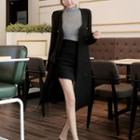 V-neck Double-breasted Coat Dress