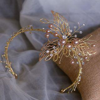 Wedding Faux Crystal Branches Headband Headband - Gold - One Size