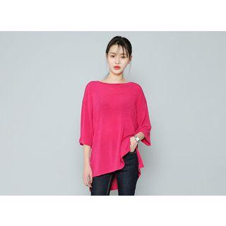 Crewneck 3/4-sleeve Long T-shirt