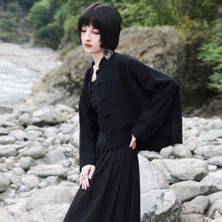 Batwing-sleeve Frog-button Jacket