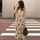Sleeveless Square-neck Dot Halter Dress