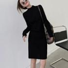 Long-sleeve Knit Sheath Dress (various Designs)