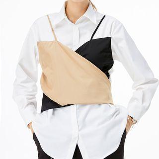 Mock Two Piece Bow Detail Blouse