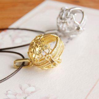 Alloy Rhinestone Essential Oil Diffuser Pendant String Necklace
