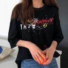 Elbow-sleeve Graffiti Print T-shirt