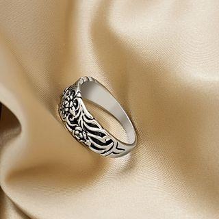 Embossed Ring J685 - 1pc - Silver - One Size