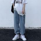 Straight Cut Denim Sweatpants