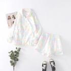 Set: Pattern Zip-up Jacket + Shorts