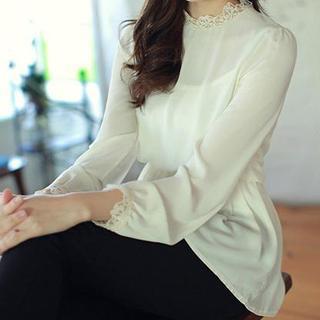 Gathered-waist Chiffon Top