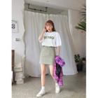 Pastel-color H-line Miniskirt