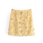 Gingham Lemon Print Mini A-line Skirt