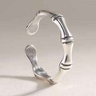 925 Sterling Silver Bamboo Open Ring 1018 - Ring - Bamboo - One Size