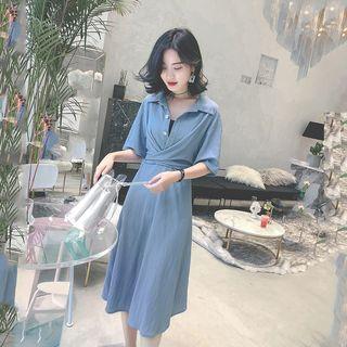 Short Sleeve Wrapped Dress