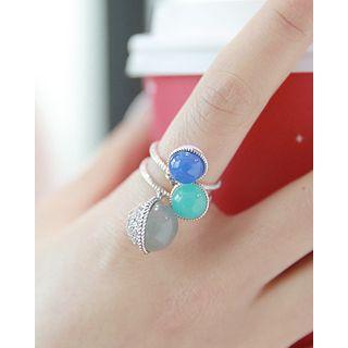 Ball-charm Tiered Open Ring