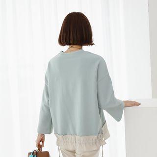 Color-block Drawstring-waist Top