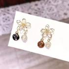 Faux Crystal Alloy Flower Fringed Earring As Shown In Figure - One Size