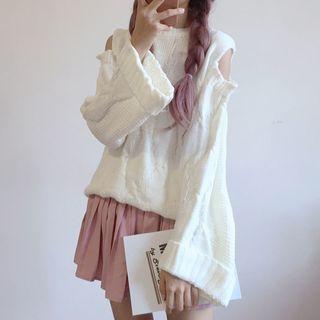 Cutout Shoulder Loose-fit Sweater