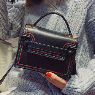 Contrast Stitch Satchel Bag