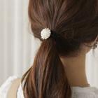 Faux-pearl Hair Tie Ivory - One Size