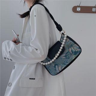 Floral Print Shoulder Bag Floral - Blue & Pink - One Size