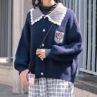 Lapel Lace Knitted Cardigan