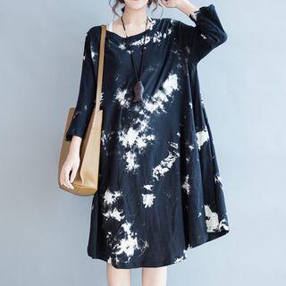 Tie Dyed 3/4 Sleeve Midi Dress