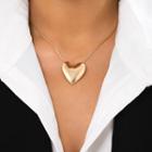 Polished Heart Pendant Alloy Necklace