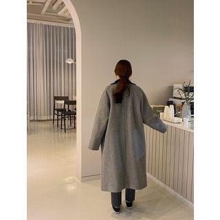 Plus Size Corduroy-collar Long Coat