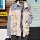 High-neck Color-block Fleece Jacket