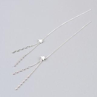 Star 925 Sterling Silver Threader Earrings