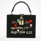 Padlock Sequined Embroidered Square Satchel