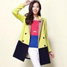 Double-breasted Color-block Coat