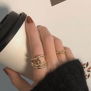 Set Of 2: Layered Alloy Ring