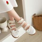 Bow Lace Trim Strappy Flats