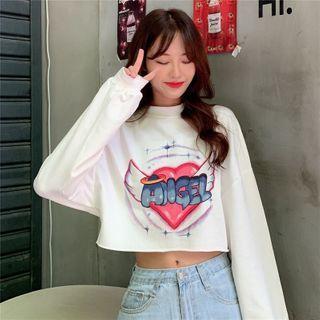 Long-sleeve Heart Print Sweatshirt