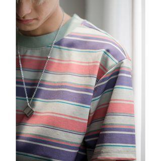 Color-block Stripe Short-sleeve Tee
