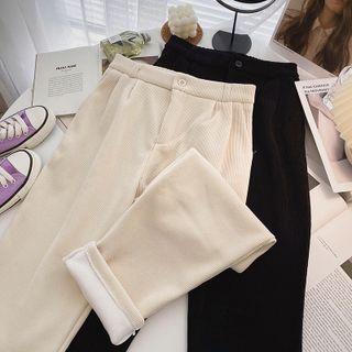High-waist Fleece Harem Pants