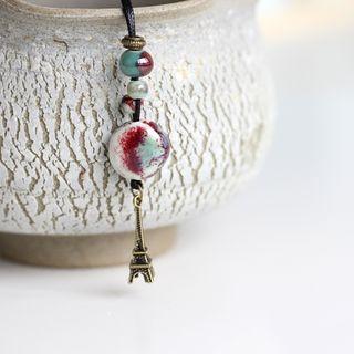 Ceramic Eiffel Tower Pendant Necklace