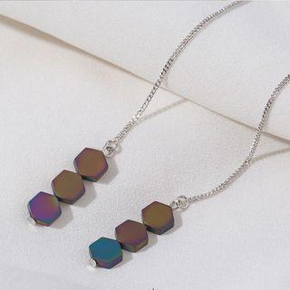 925 Sterling Silver Geometrical Drop Earring