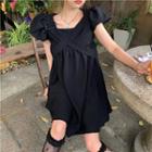 Short-sleeve Square Neck Crisscross Dress